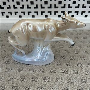 Vintage Opalescent Bulgarian Porcelain Doe Figurine